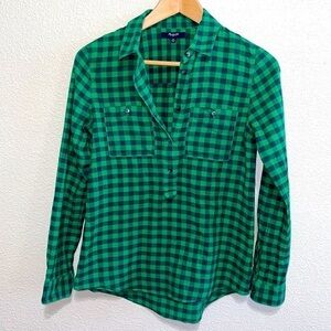 Green Plaid Women's Top